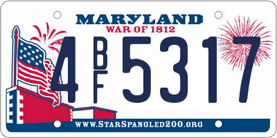 MD license plate 4BF5317
