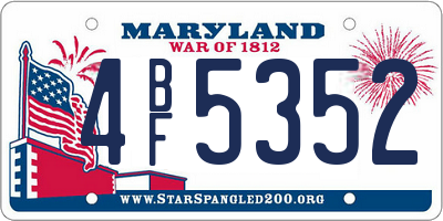 MD license plate 4BF5352
