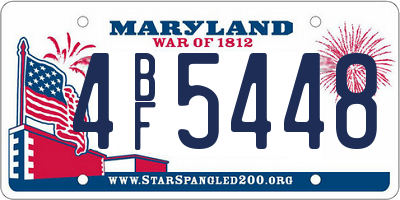 MD license plate 4BF5448
