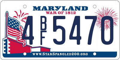 MD license plate 4BF5470