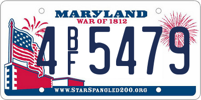 MD license plate 4BF5479