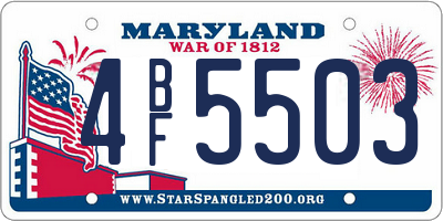 MD license plate 4BF5503