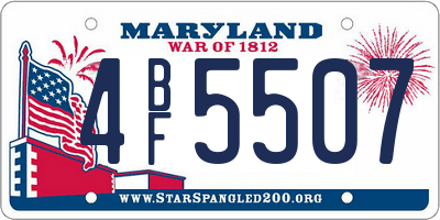 MD license plate 4BF5507
