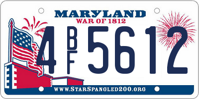 MD license plate 4BF5612