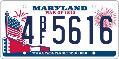 MD license plate 4BF5616