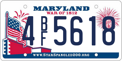 MD license plate 4BF5618