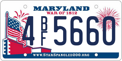 MD license plate 4BF5660