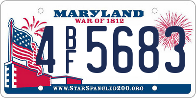 MD license plate 4BF5683