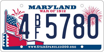 MD license plate 4BF5780