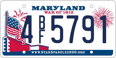 MD license plate 4BF5791