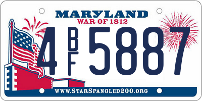MD license plate 4BF5887