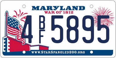 MD license plate 4BF5895
