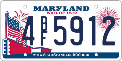 MD license plate 4BF5912