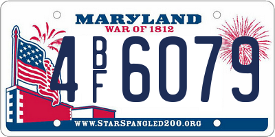 MD license plate 4BF6079