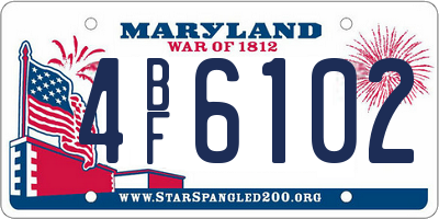 MD license plate 4BF6102