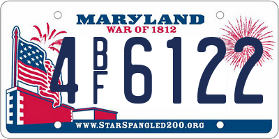 MD license plate 4BF6122