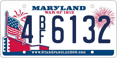 MD license plate 4BF6132