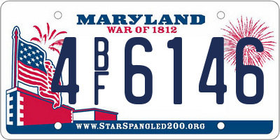 MD license plate 4BF6146