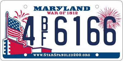 MD license plate 4BF6166