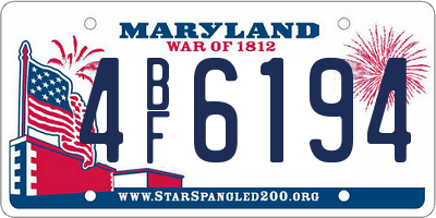 MD license plate 4BF6194