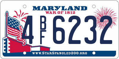 MD license plate 4BF6232
