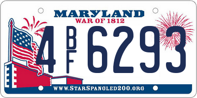 MD license plate 4BF6293