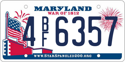 MD license plate 4BF6357