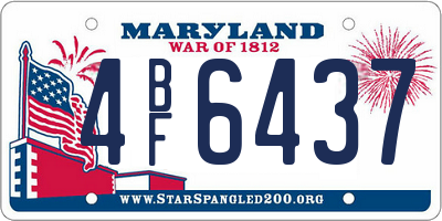 MD license plate 4BF6437