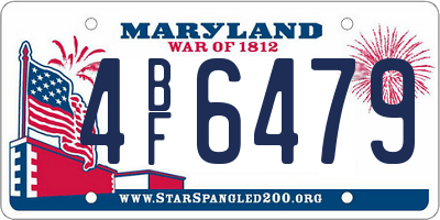 MD license plate 4BF6479