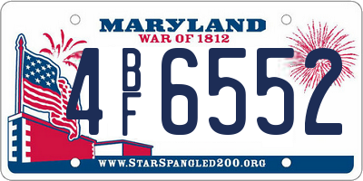 MD license plate 4BF6552
