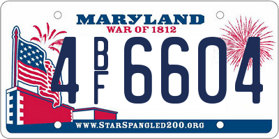 MD license plate 4BF6604
