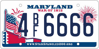 MD license plate 4BF6666