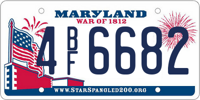 MD license plate 4BF6682