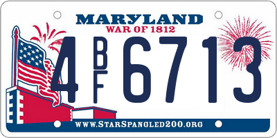 MD license plate 4BF6713