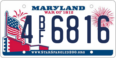 MD license plate 4BF6816