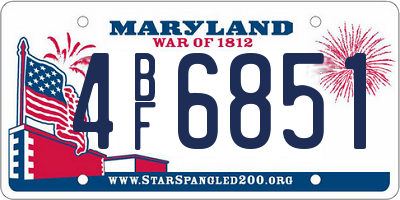 MD license plate 4BF6851
