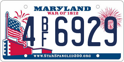 MD license plate 4BF6929