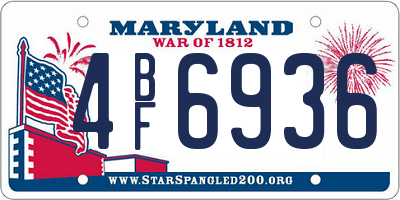 MD license plate 4BF6936