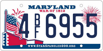 MD license plate 4BF6955