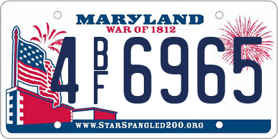 MD license plate 4BF6965