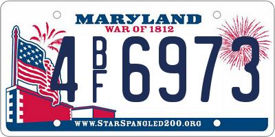 MD license plate 4BF6973