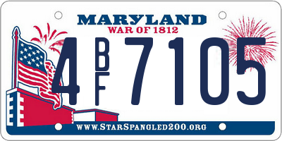 MD license plate 4BF7105