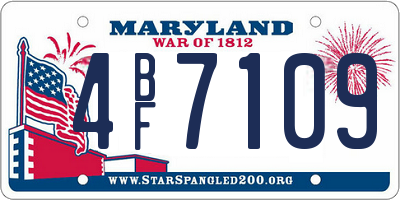 MD license plate 4BF7109