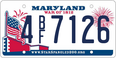 MD license plate 4BF7126