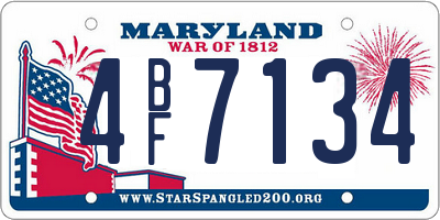 MD license plate 4BF7134
