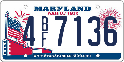 MD license plate 4BF7136