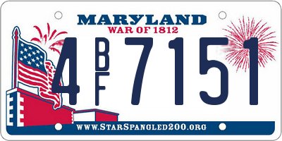 MD license plate 4BF7151