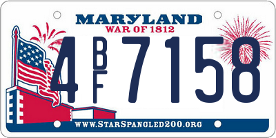 MD license plate 4BF7158