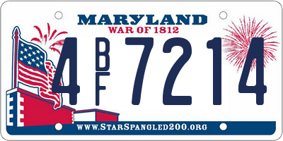 MD license plate 4BF7214