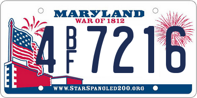 MD license plate 4BF7216
